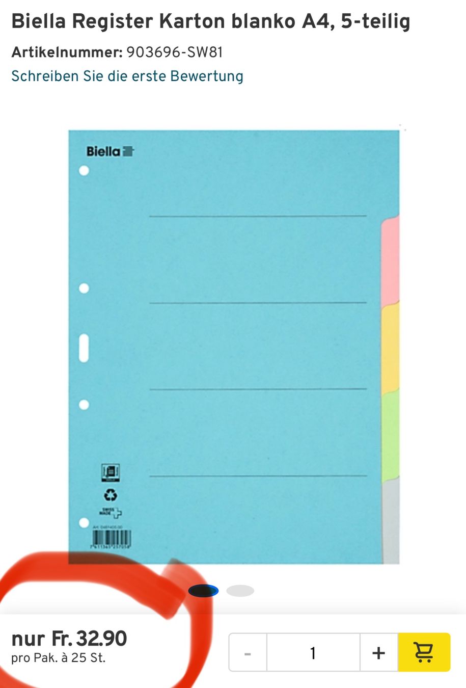 Raccoglitori: 3 Pack neue Biella Register Karton blanko A4, 5-teilig – Nuovo e nell'imballaggio originale da Necker venduto da liq24 1