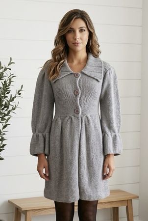 Alice + Olivia - Robe cardigan en maille angora gris - T38