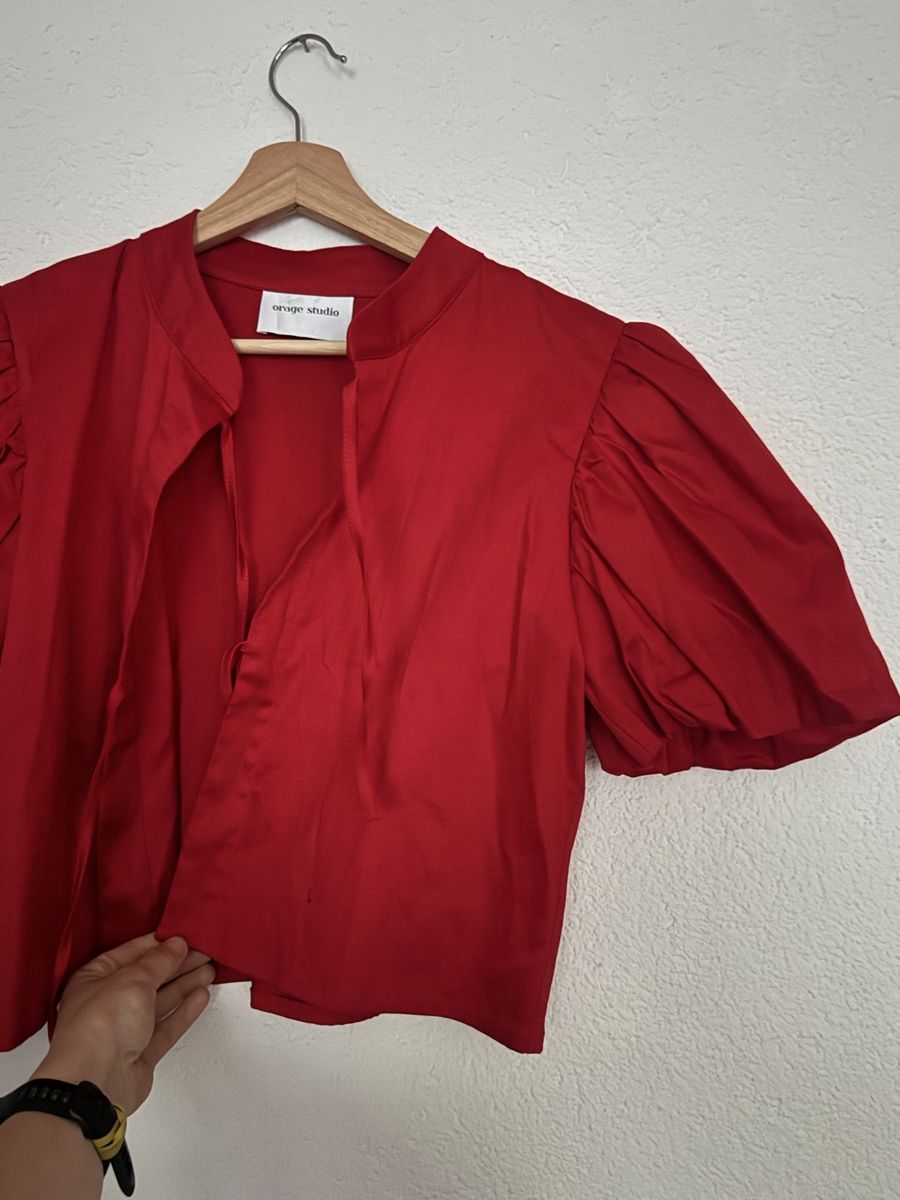 Camicette: Orage Studio Cropped Top, Red with Tie, size S, chic! – Nuovo e nell'imballaggio originale da Dietikon venduto da dom_pvq5 2