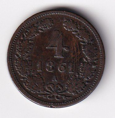 Tutti le monete: Oesterreich 4 Kreuzer 1861 – Usato da Neuchâtel venduto da karlpierrino