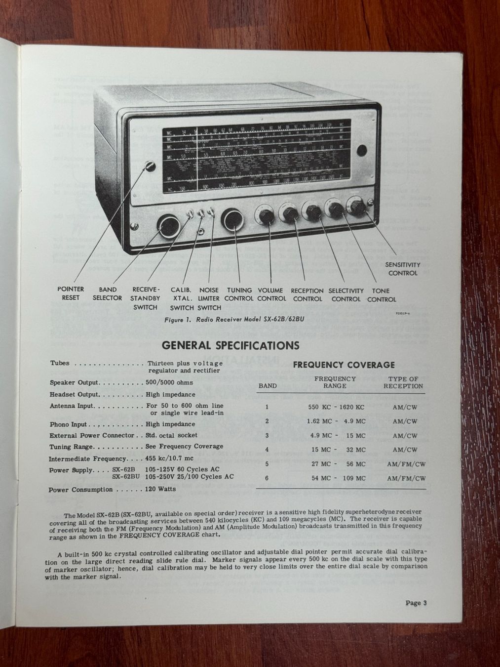 Radiocomunicazione: Hallicrafters SX-62B – Usato da Ins venduto da funkflieger 1