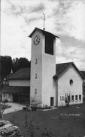 Originale alte Ansichtskarte Kirche Kollbrunn Schweiz 1955