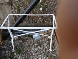 Metall Tisch Untergestell weiss Vintage