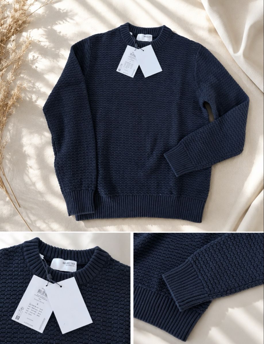 Selected Maglioni & Felpe: Selected Homme Pullover Grösse S Dunkelblau Strickpulli – Nuovo e nell'imballaggio originale da Rümlang venduto da Jennyanna