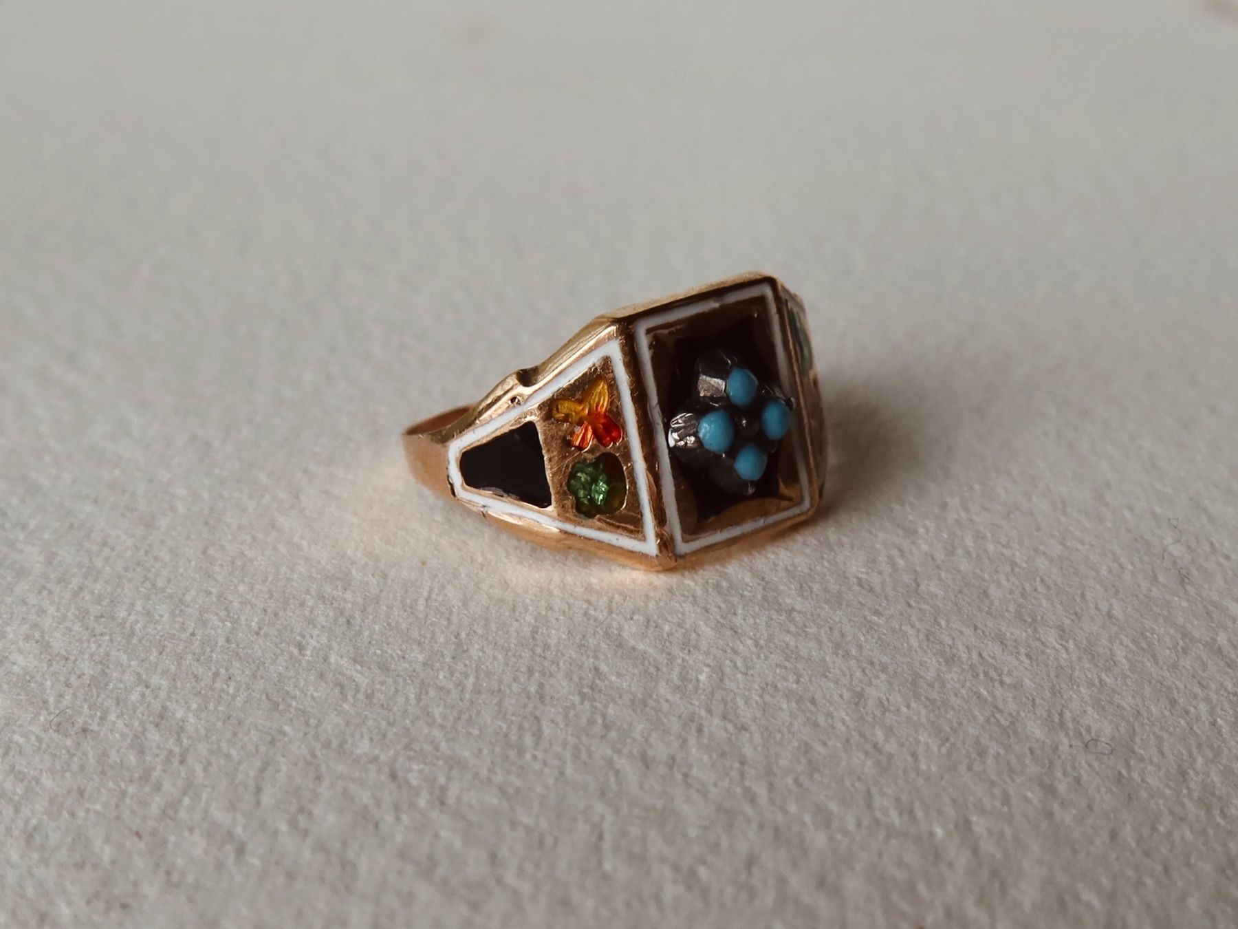 Anelli: Antiker Ring mit Türkis 18k Gold – Usato da Meilen venduto da RosieZurich 3