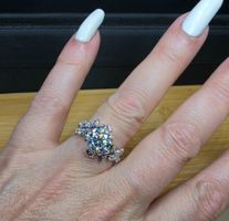 Bague argent avec diamant de moissanite de 2 ct certifié GRA