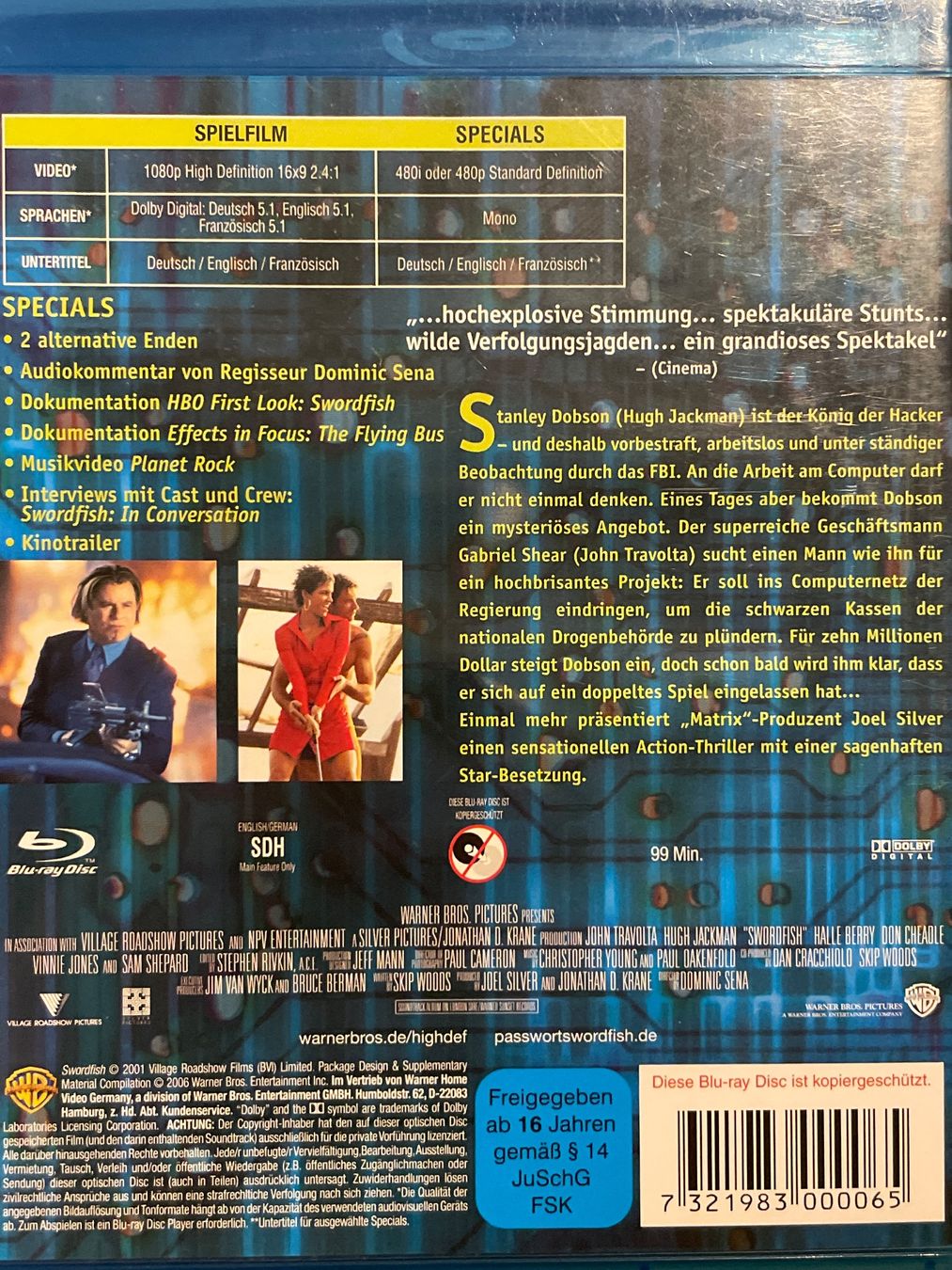 Tutti i DVDs: Passwort: Swordfish   (2001) – Usato da Waldenburg venduto da Gonzo8 1