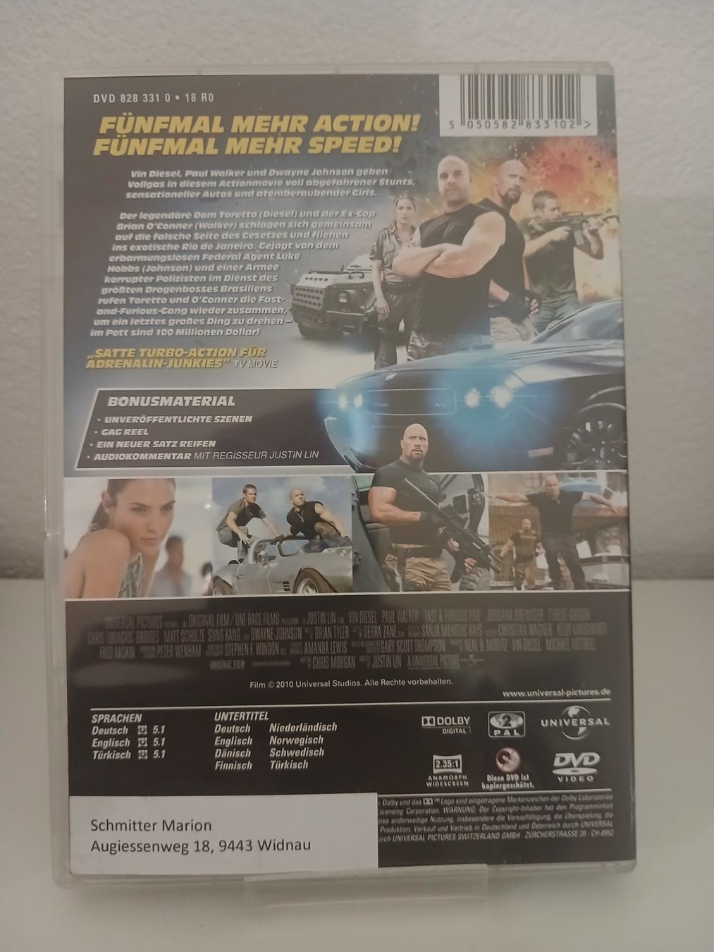 Alle DVDs: Fast & Furious 5 – Gebraucht aus St. Margrethen SG von SamusAran 1