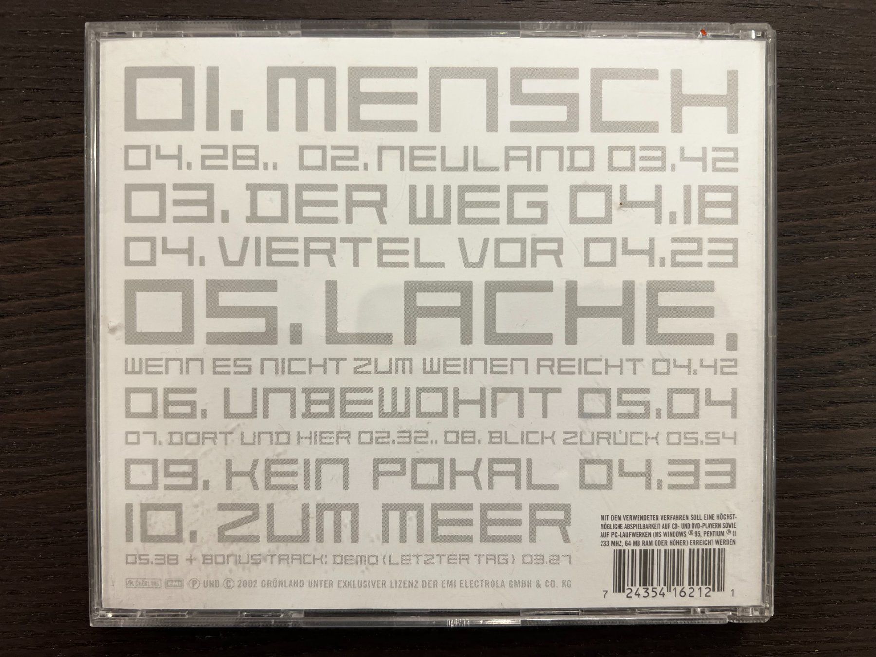 CD: Herbert Grönemeyer - Mensch – Usato da Zürich venduto da MusikFreunde 1