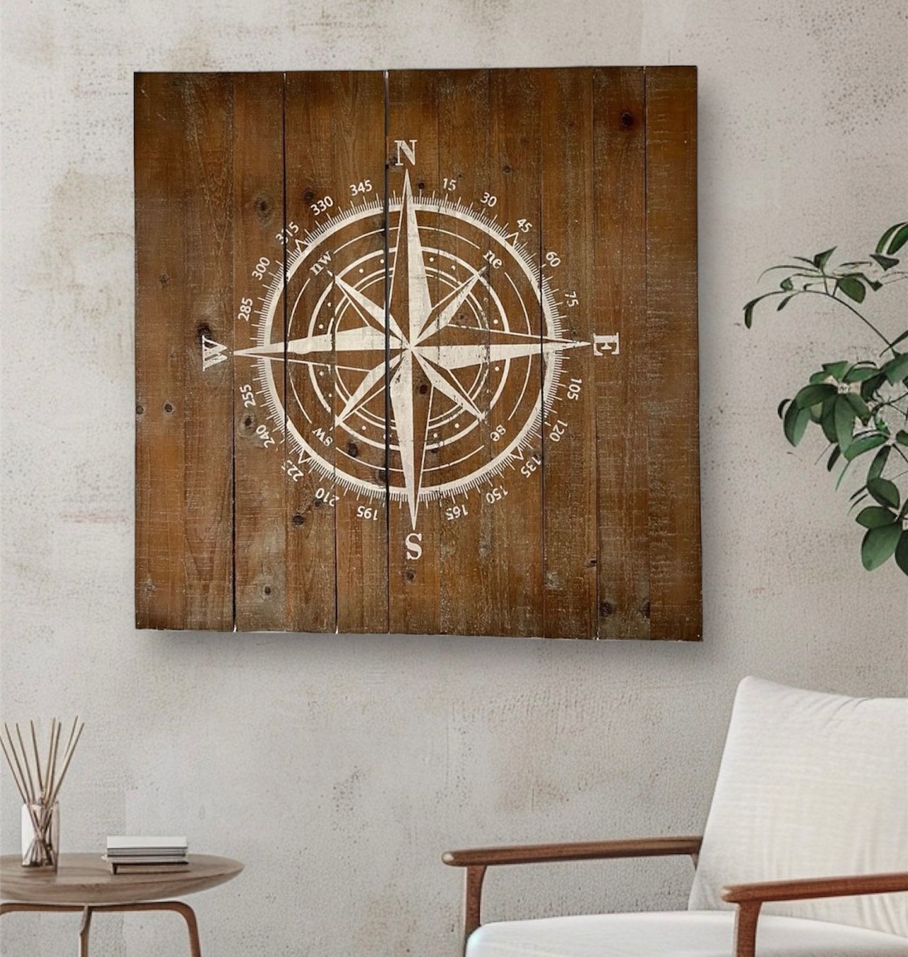 Alle Dekorationen: Wandbild aus Holz Kompass 90x90 – Gebraucht aus Glattpark(Opfikon) von ste_n99y