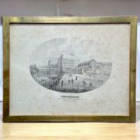 Gravure PENSIONNAT des R.R.P.P. jésuites Fribourg en Suisse
