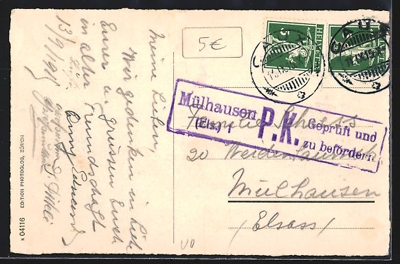 Cartoline postali: AK Caux, Palace-Hotel, 1915 – Usato da Berlin venduto da bartko-reher 1