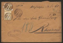 Schweiz 1882 2 mal Wertziffer Nr. 57 auf Brief Katalog 1000