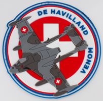 De Havilland Venom Schweizer Luftwaffe neu rar mit Klett.