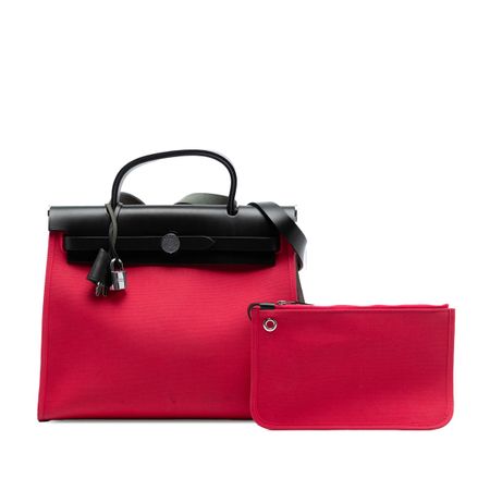 Hermès Herbag Zip 31 Rot/Schwarz – ausgezeichnet