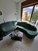 Ecksofa grün Stoffbezug gebraucht mit Abnutzungen