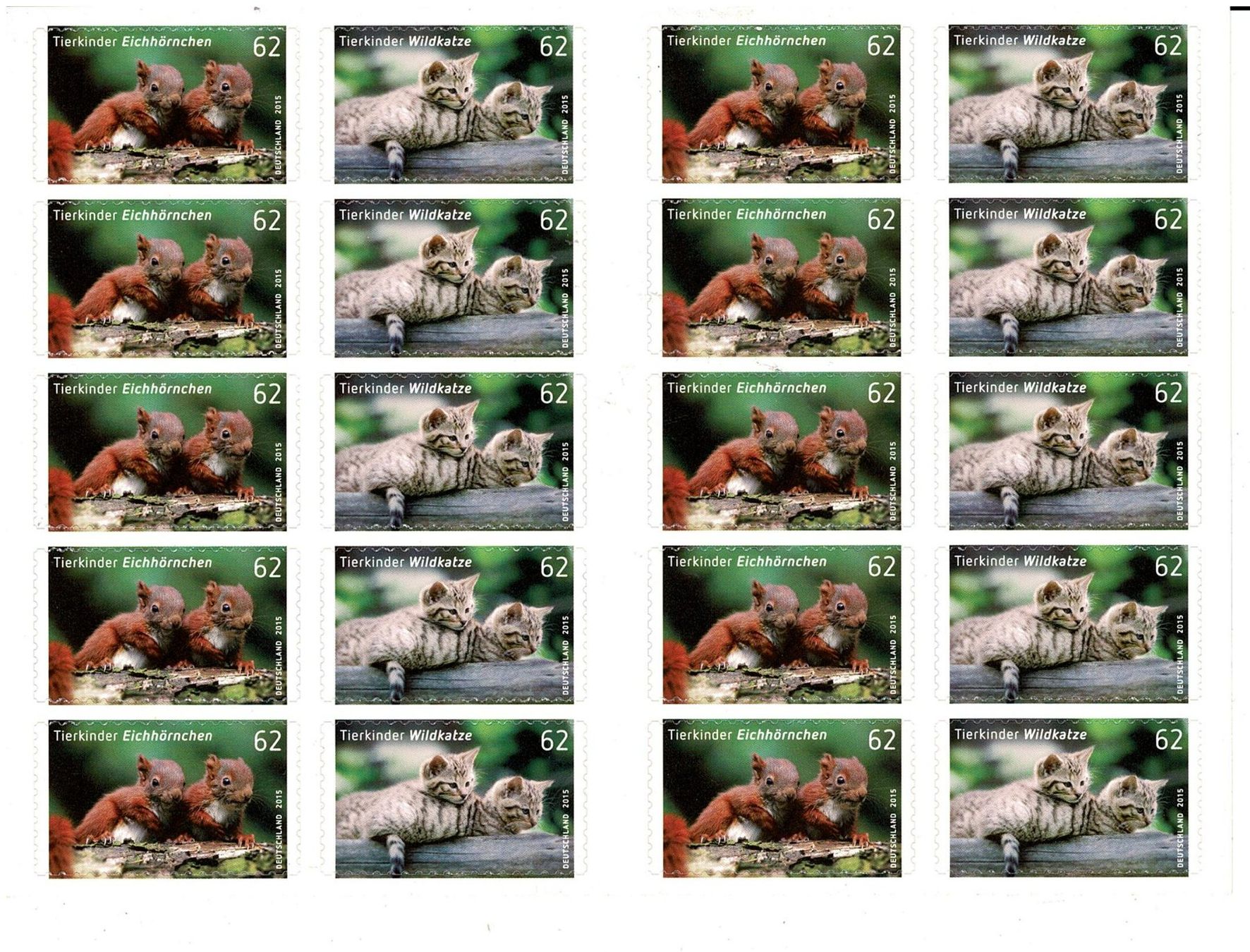 Tutti i francobolli: Tierbabies Eichhörnchen Wildkatzen Heftchen ** – Nuovo (secondo la descrizione) da Lausanne venduto da Whorvath