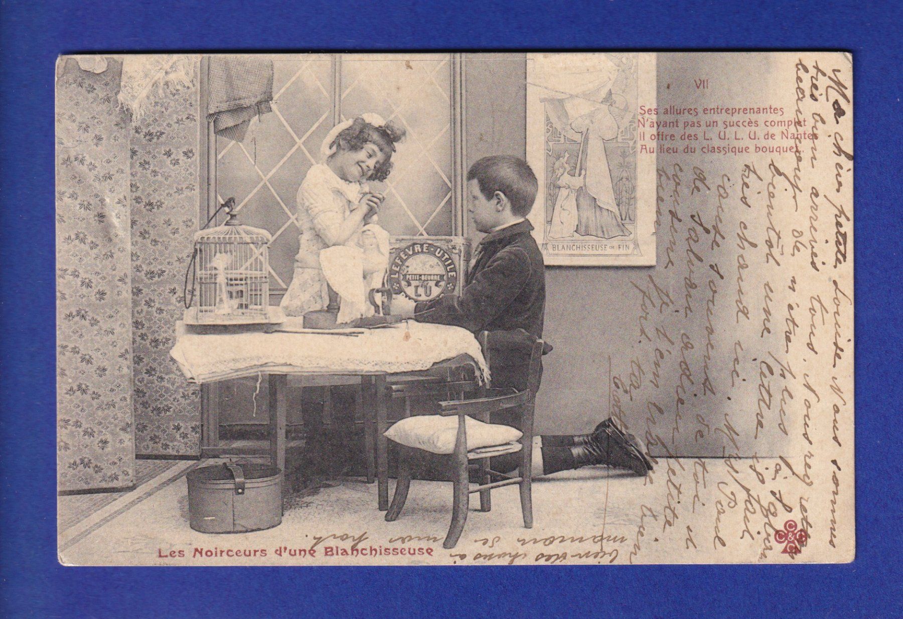 Cartoline postali: ENFANT - Jeune couple – Usato da Pully venduto da nicecards-shop