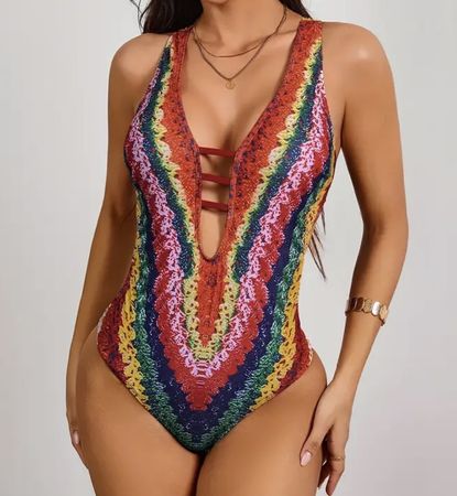 Costume da bagno intero sgambato colorato taglia S/M 🌈☀️🌊