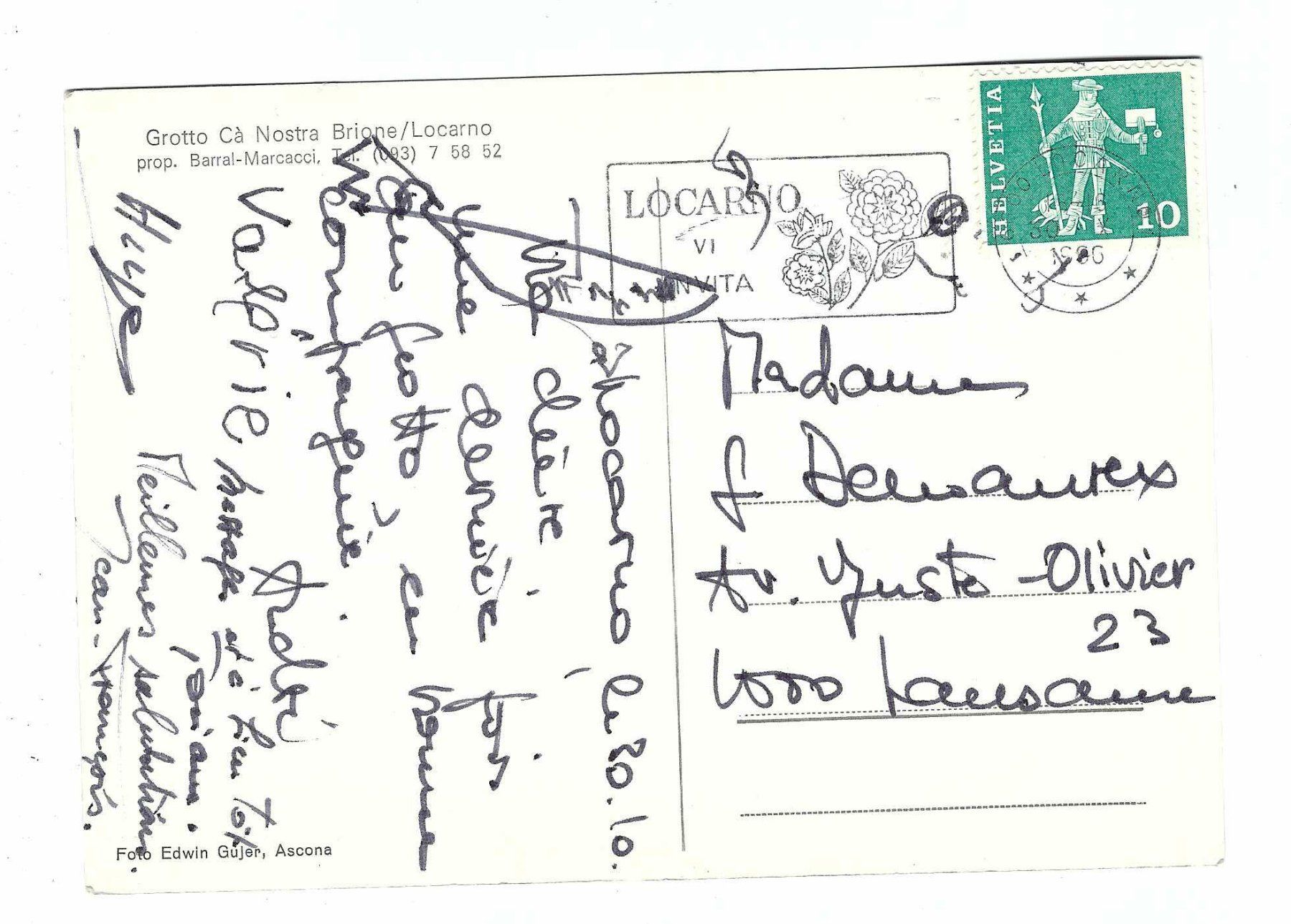 Cartes postales: Grotto Cà Nostra Brione 1966 i3 – D'occasion à Aarau par fussball-fussball 1