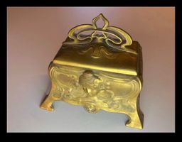 Antike Jugendstil Schmuckdose Schatulle vermutlich Messing