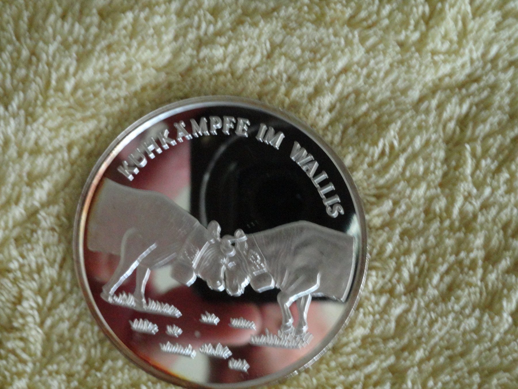 Medaglie: Silbermedaille "Schweizer Volksbräuche" - Kuhkämpfe im VS – Usato da Gerlafingen venduto da Shiva_74 5