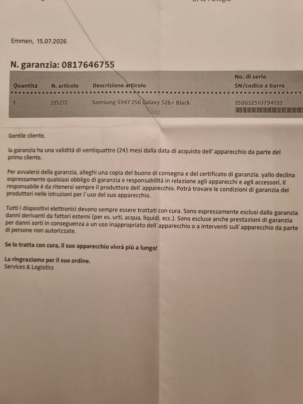 Samsung Telefoni cellulari / Smartphones: Samsung Galaxy S26+ 256GB Neu – Nuovo e nell'imballaggio originale da Pollegio venduto da Isaiaaaa96 3
