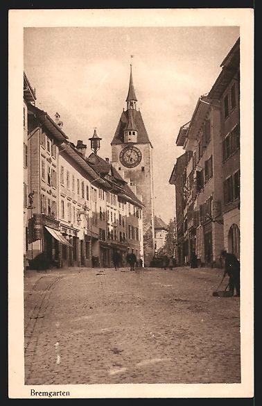 Cartoline postali: Bremgarten im Aargau, Strassenpartie mit – Usato da Berlin venduto da bartko-reher