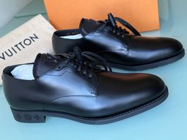 LOUIS VUITTON Lv Richelieu Derby Schwarz Leder Schuhe 40 NEU
