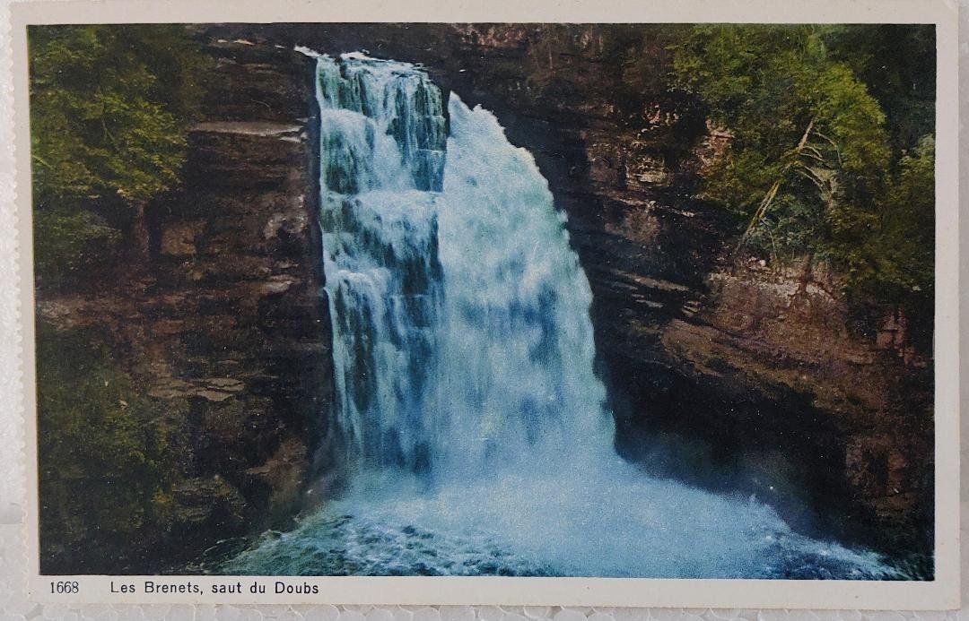 Cartoline postali: LES   BRENETS  -  Saut du Doubs – Usato da Delémont venduto da Domdom1