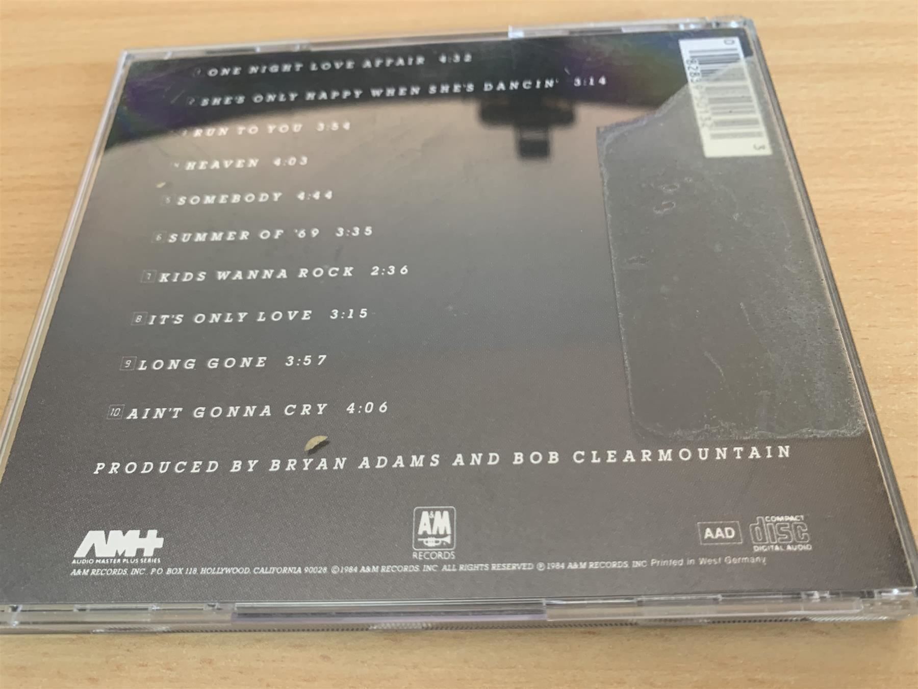 CD: Bryan Adams – Reckless – Usato da Rikon im Tösstal venduto da Alpenmutz 1