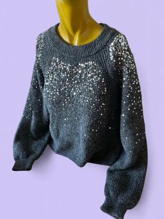 Pull gris à paillettes