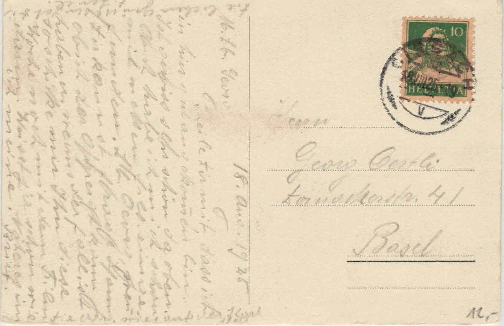 Cartoline postali: BL 36 Läufelingen Erholungsheim Walten 1925 – Usato da Fribourg venduto da philafri 1