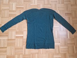 Pullover 100% Merinowolle XS grün V-Kragen spanische Grösse