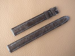 Luxus: echt Krokodil NOS 13mm taupe grau Croco extralang 12