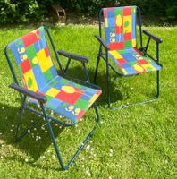 2 Vintage Campingstühle Tulpen/ Blumen Muster
