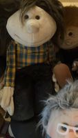 Handpuppe kariertes Hemd schwarze Hose guter Zustand