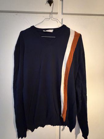 Maglione scollo V Daniele Alessandrini blu taglia 48