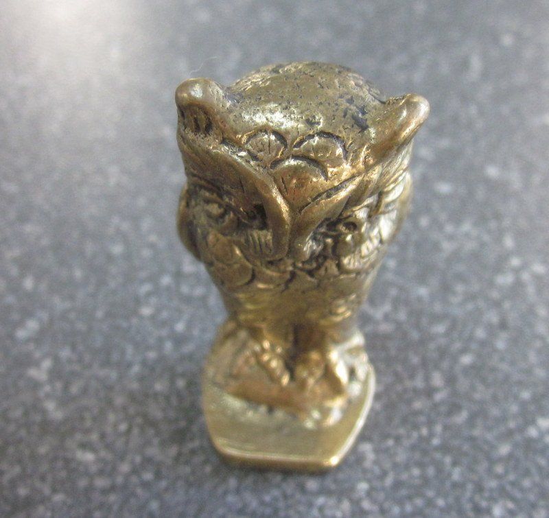 Figuren: Kleine alte Messingfigur Eule massiv, Höhe 6 cm – Gebraucht aus Bischofszell von raika 8