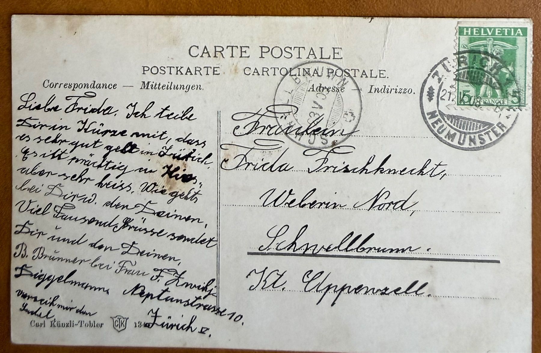 Ansichtskarten: Zürich - Limmatquai & Mühlesteg 1908 – Gebraucht aus Lutry von Ediego 1