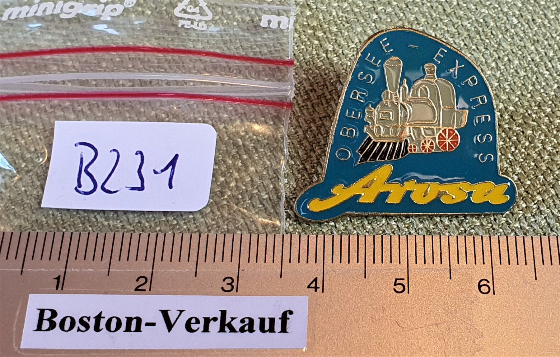 Placchette & Badge: B231 - Pin Arosa Obersee - Express Lok – Usato da Reinach BL venduto da Boston-Verkauf 2