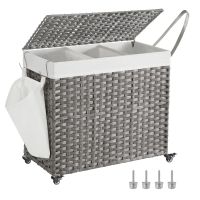 SONGMICS Wäschesammler 160 L Grau