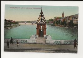 AK ca 1910 Basel, Käppeli auf der mittleren Rheinbrücke