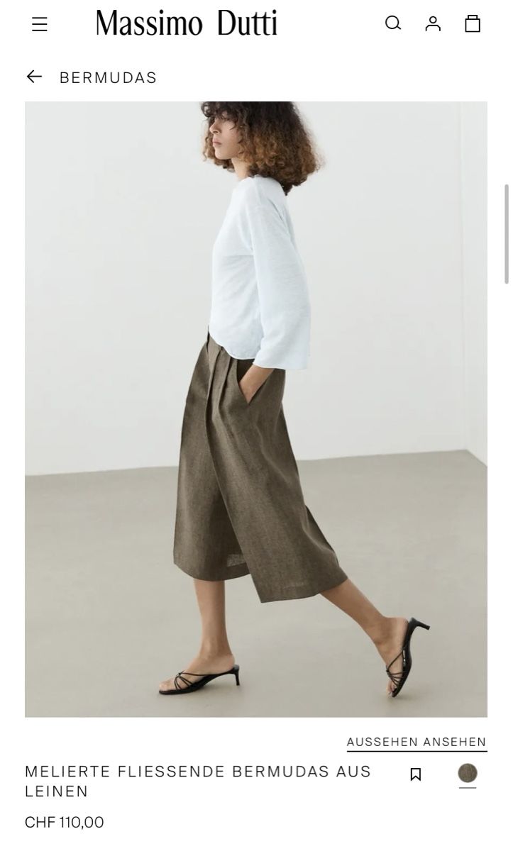 Massimo Dutti Pantaloni: Massimo Dutti Bermudas Leinen, neu – Nuovo (secondo la descrizione) da Zürich venduto da monjoie 1