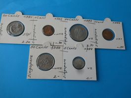 Singapore, Konvolut alte Münzen 1981-1988   meist unzirkul