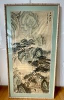 Großes asiatisches Original-Gemälde auf Seide