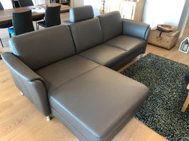 Leder Ecksofa Ponsel,  wie neu