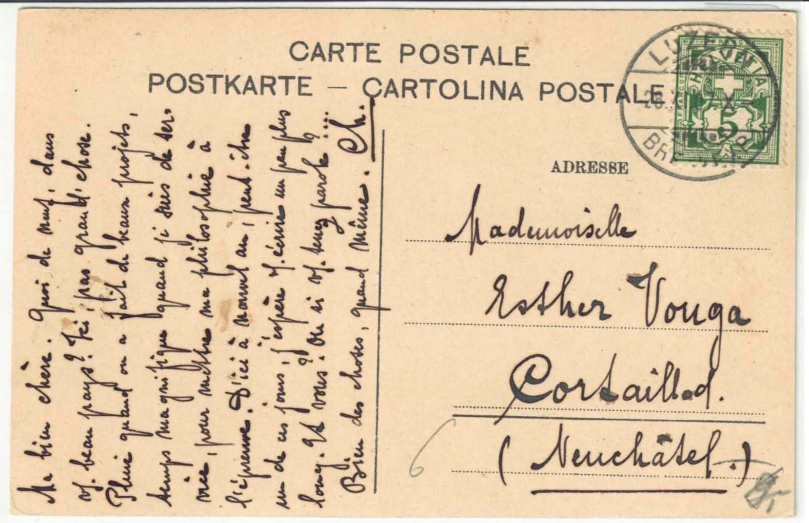 Cartoline postali: Luzern - Hofkirche - animee - Litho – Usato da Ettingen venduto da Kartenplanet 1