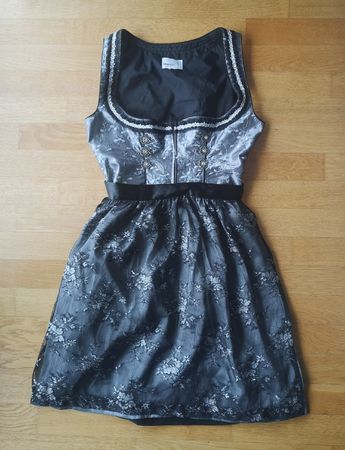 schönes Marjo Dirndl Gr. 44 schwarz, grau, silber