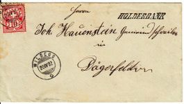 Brief 1892 Wildegg - Dägerfelden - Stabstempel Holderbank